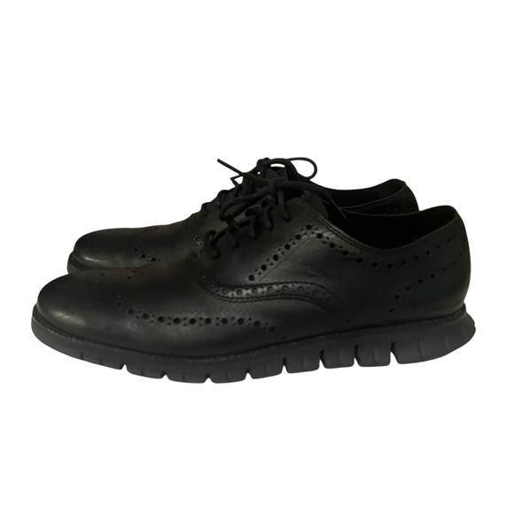 COLE HAAN Zerogrand Wingtip Oxford Black Shoes Men size 11.5M display picture 3